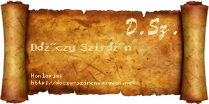 Dóczy Szirén névjegykártya